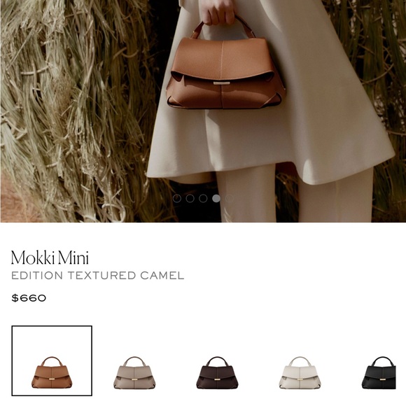 Polene Mokki Mini Textured Camel Shoulder Bag - Picture 3 of 12